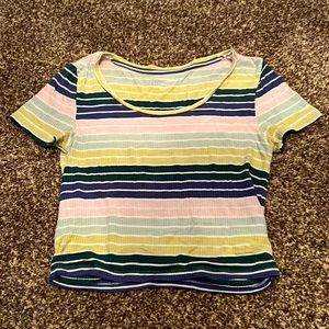 A colorful stripped T-Shirt from American Eagle.